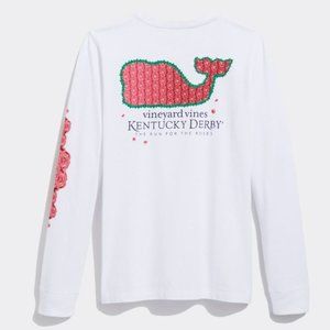 BNWT Vineyard Vines Kentucky Derby Rose Long-Sleeve Pocket Tee  - Size XS